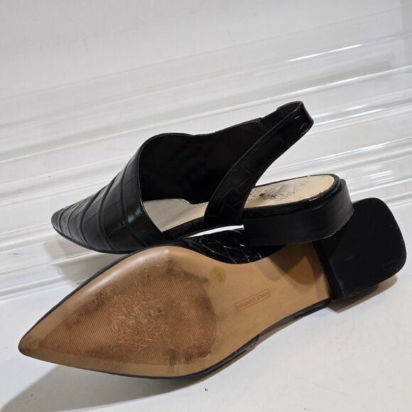 Vince Camuto Cilda Pointed Toe Slingback Flat Shoes Size 7.5M/38 Croc Embossed - Picture 5 of 8
